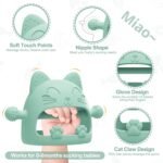 Baby Teething Toys for Babies 0-6 Months,Baby Teether Chew Toys for Teething Relief,Silicone Teething Mitt,Baby Toys 6 to 12 Months,Ideal Baby Shower Gifts for New Moms & Newborn(Cartoon Cat) - Image 7