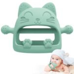 Baby Teething Toys for Babies 0-6 Months,Baby Teether Chew Toys for Teething Relief,Silicone Teething Mitt,Baby Toys 6 to 12 Months,Ideal Baby Shower Gifts for New Moms & Newborn(Cartoon Cat)