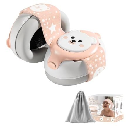 Baby Earmuffs,Bear Infant Headphones Noise Cancelling Baby Ear Protection with Adjustable Headband Sound Proof Headphones, Travel Essentials for Travel