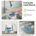 Bottle Brush Set -Baby Travel Essential-6 in 1 Bottle Cleaner Kit with Silicone Bottle Brush,Nipple Cleaner Brush,Straw Brush,Soap Dispenser,Storage Box,Bottle Drying Rack for Home and Travel (Blue) - Image 5